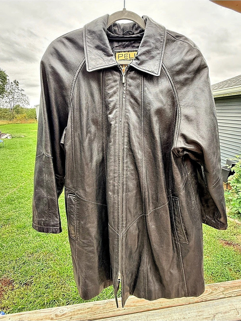 Pelle Studio Leather Coat Black Size Medium